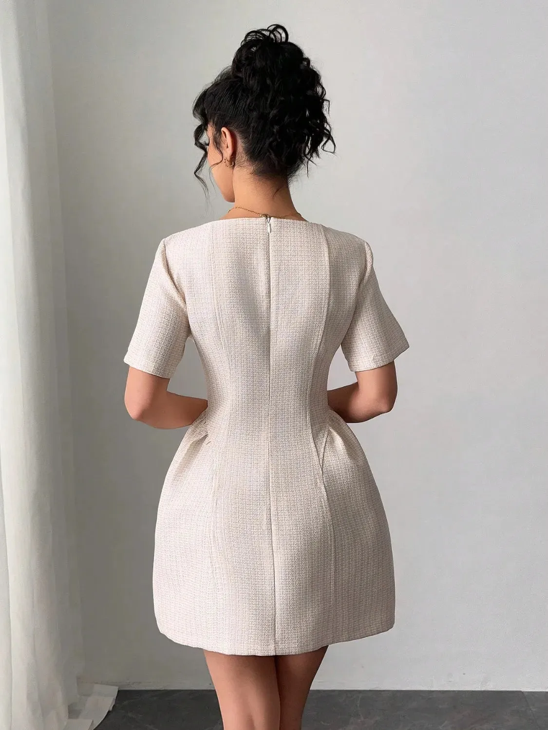 Square Neck Short Sleeve Mini Dress sold by Gigi Laurent product image thumbnail 4