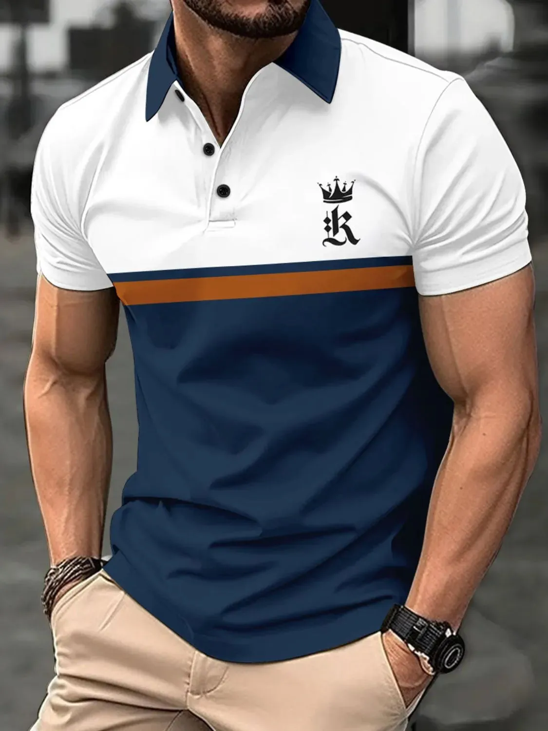 Men's Plus Size Collared Neck Short Sleeve Polo sold by Gigi Laurent