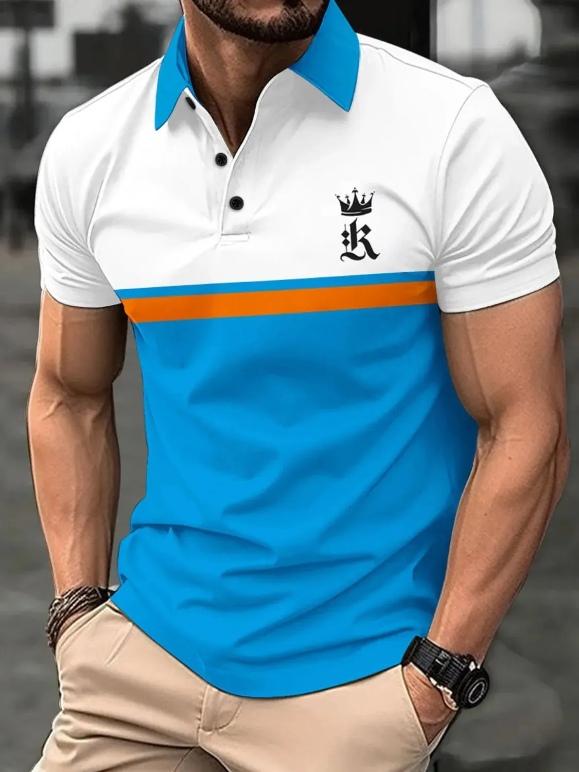 Men's Plus Size Collared Neck Short Sleeve Polo sold by Gigi Laurent product image thumbnail 2