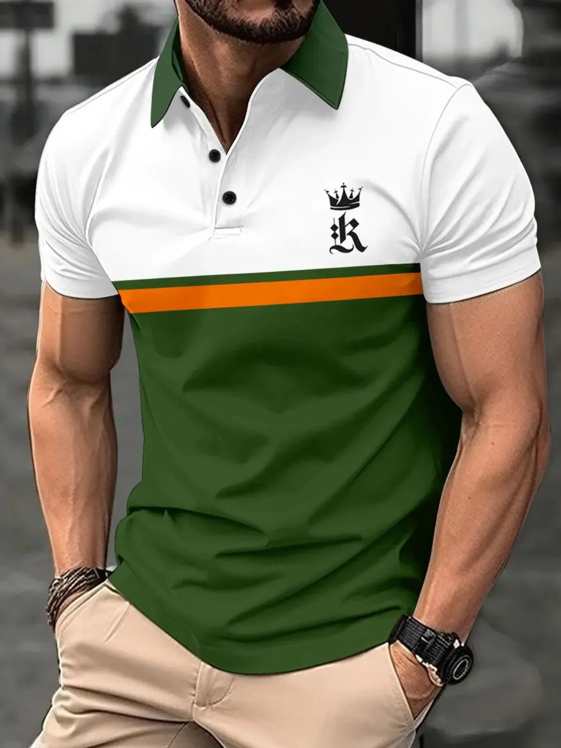 Men's Plus Size Collared Neck Short Sleeve Polo sold by Gigi Laurent product image thumbnail 3