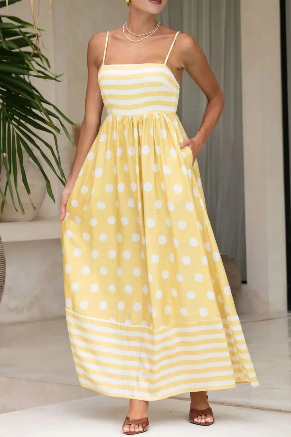 Polka Dot Square Neck Cami Dress sold by Gigi Laurent product image thumbnail 3