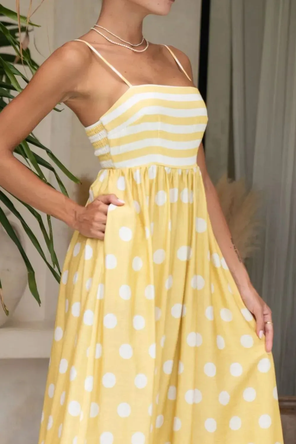 Polka Dot Square Neck Cami Dress sold by Gigi Laurent product image thumbnail 4