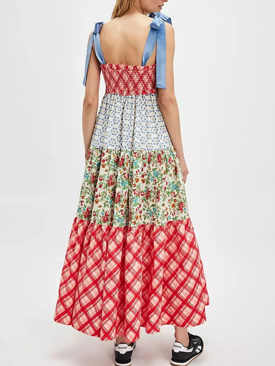 Printed V-Neck Tie Shoulder Cami Dress sold by Gigi Laurent product image thumbnail 3