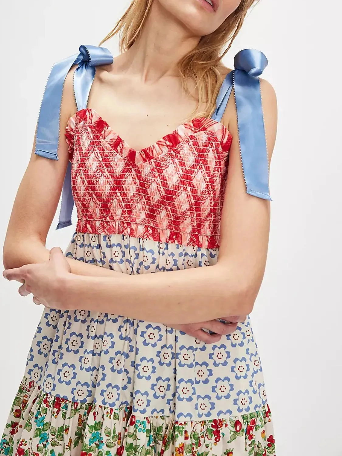 Printed V-Neck Tie Shoulder Cami Dress sold by Gigi Laurent product image thumbnail 2