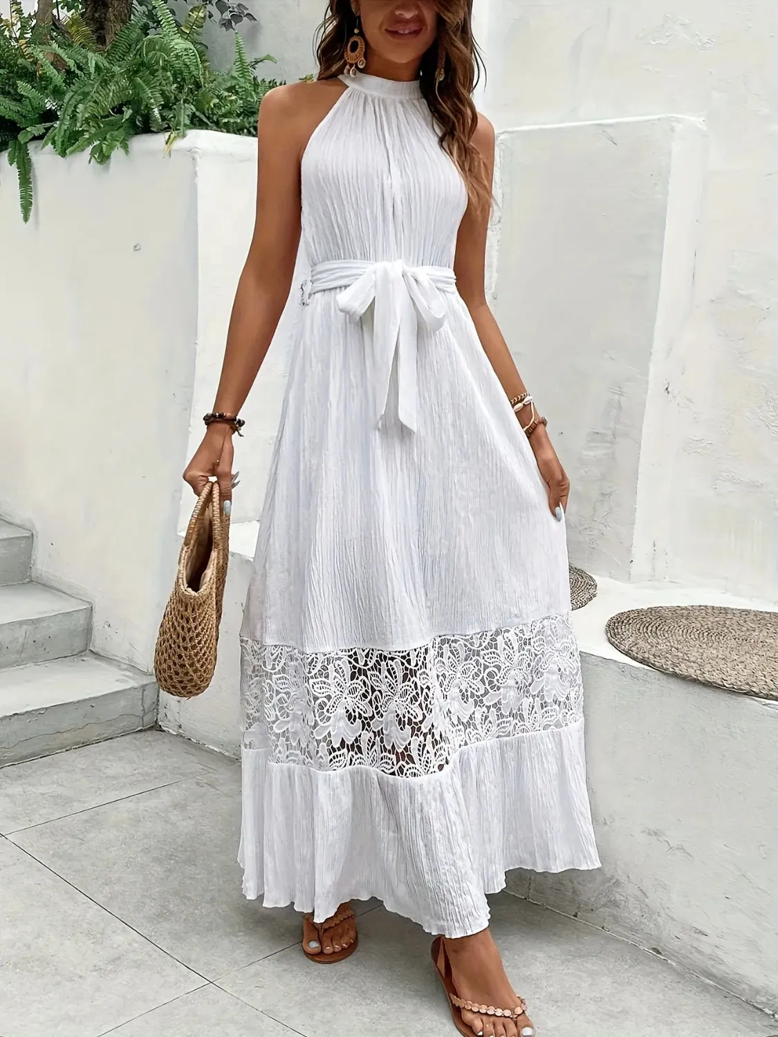 Lace Detail Sleeveless Maxi Cami Dress sold by Gigi Laurent