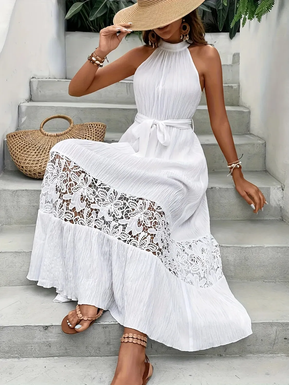 Lace Detail Sleeveless Maxi Cami Dress sold by Gigi Laurent product image thumbnail 2