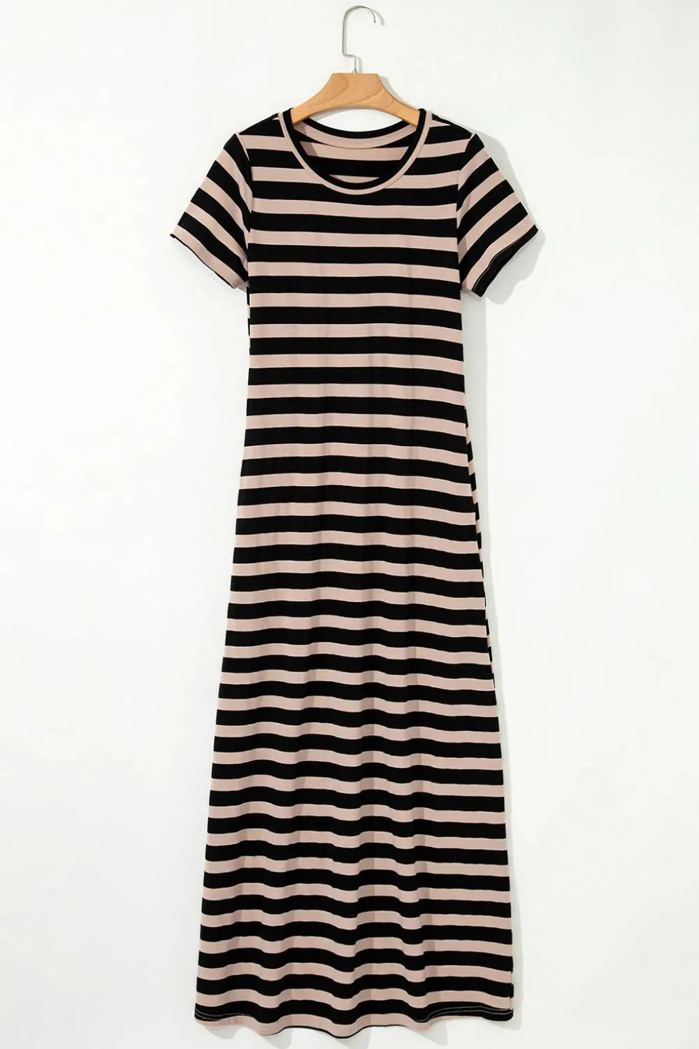 Stripe Casual Round Neck Tee Dress with Pockets sold by Gigi Laurent product image thumbnail 4