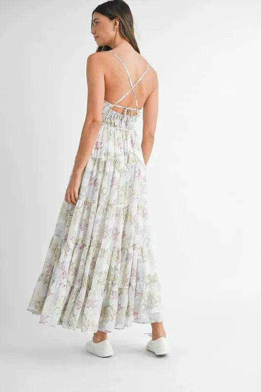 MABLE Floral Print Tiered Cami Maxi Dress sold by Gigi Laurent product image thumbnail 5