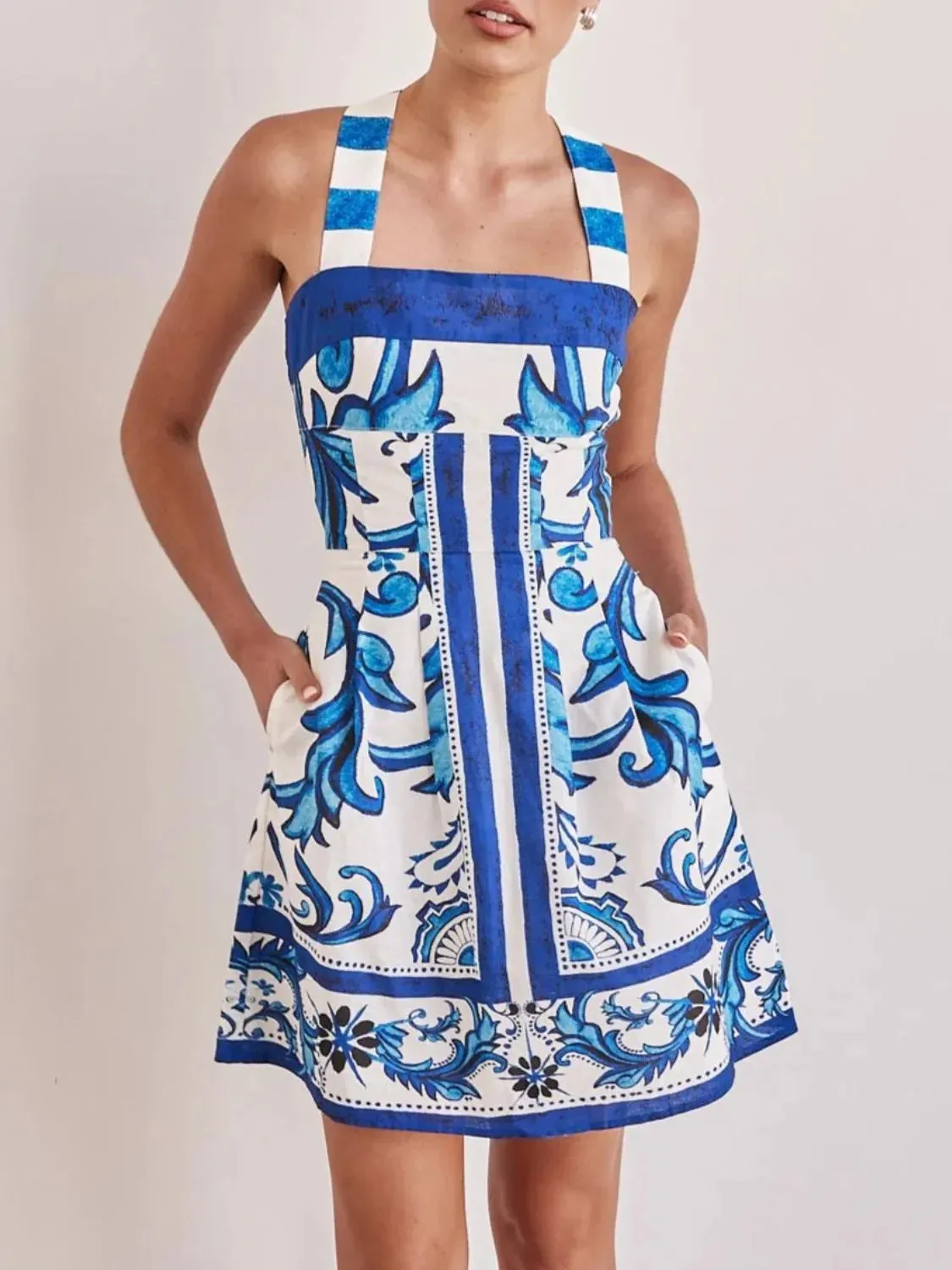 Printed Square Neck Midi Dress sold by Gigi Laurent