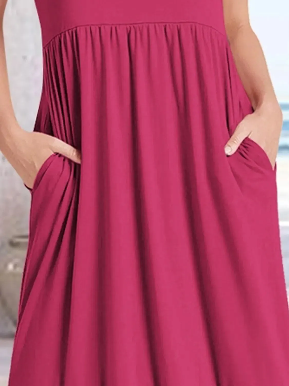 Round Neck Short Sleeve Midi Tee Dress sold by Gigi Laurent product image thumbnail 3