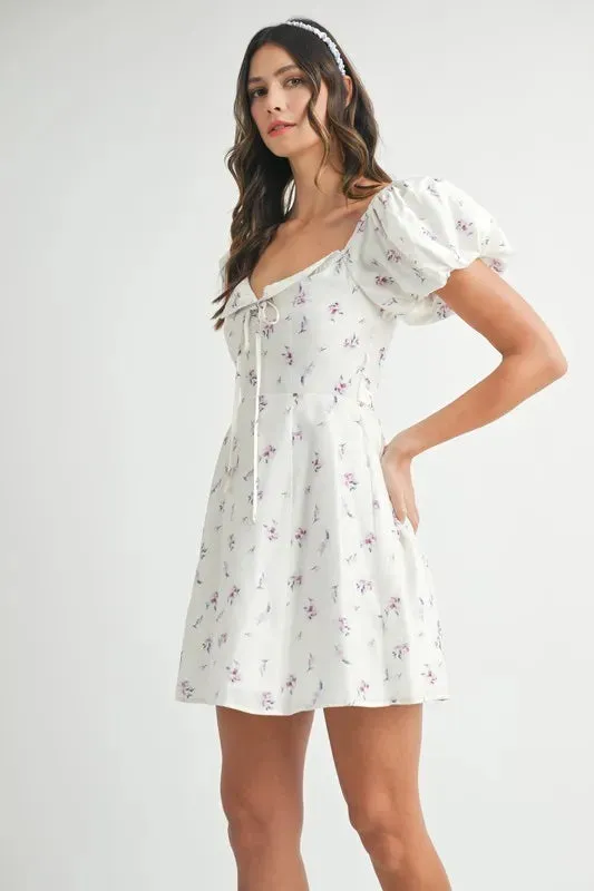 MABLE Floral Print Puff Sleeve Mini Dress sold by Gigi Laurent product image thumbnail 5