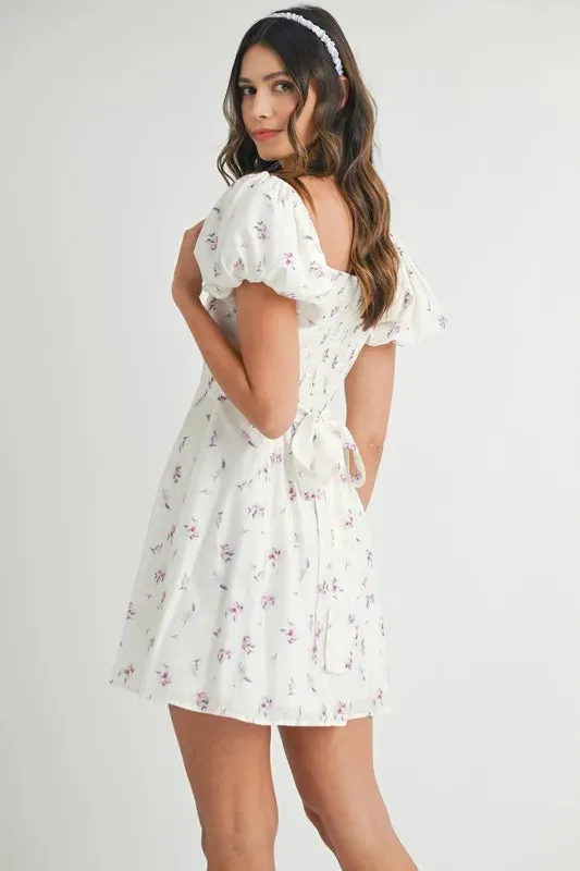 MABLE Floral Print Puff Sleeve Mini Dress sold by Gigi Laurent product image thumbnail 3