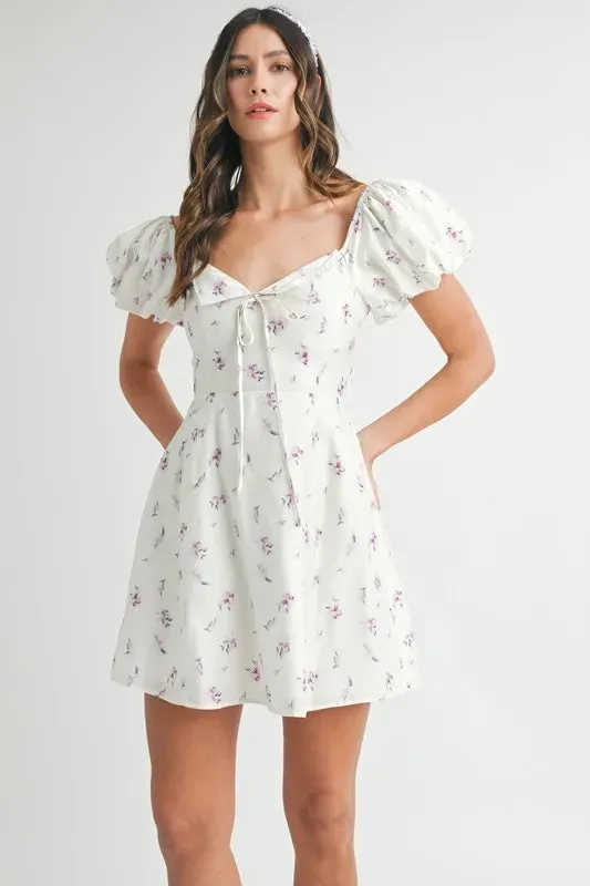 MABLE Floral Print Puff Sleeve Mini Dress sold by Gigi Laurent