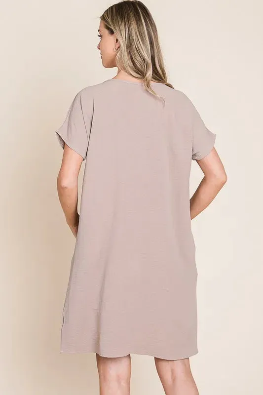 BOMBOM V-Neck Short Sleeve Dress with Pockets sold by Gigi Laurent product image thumbnail 3