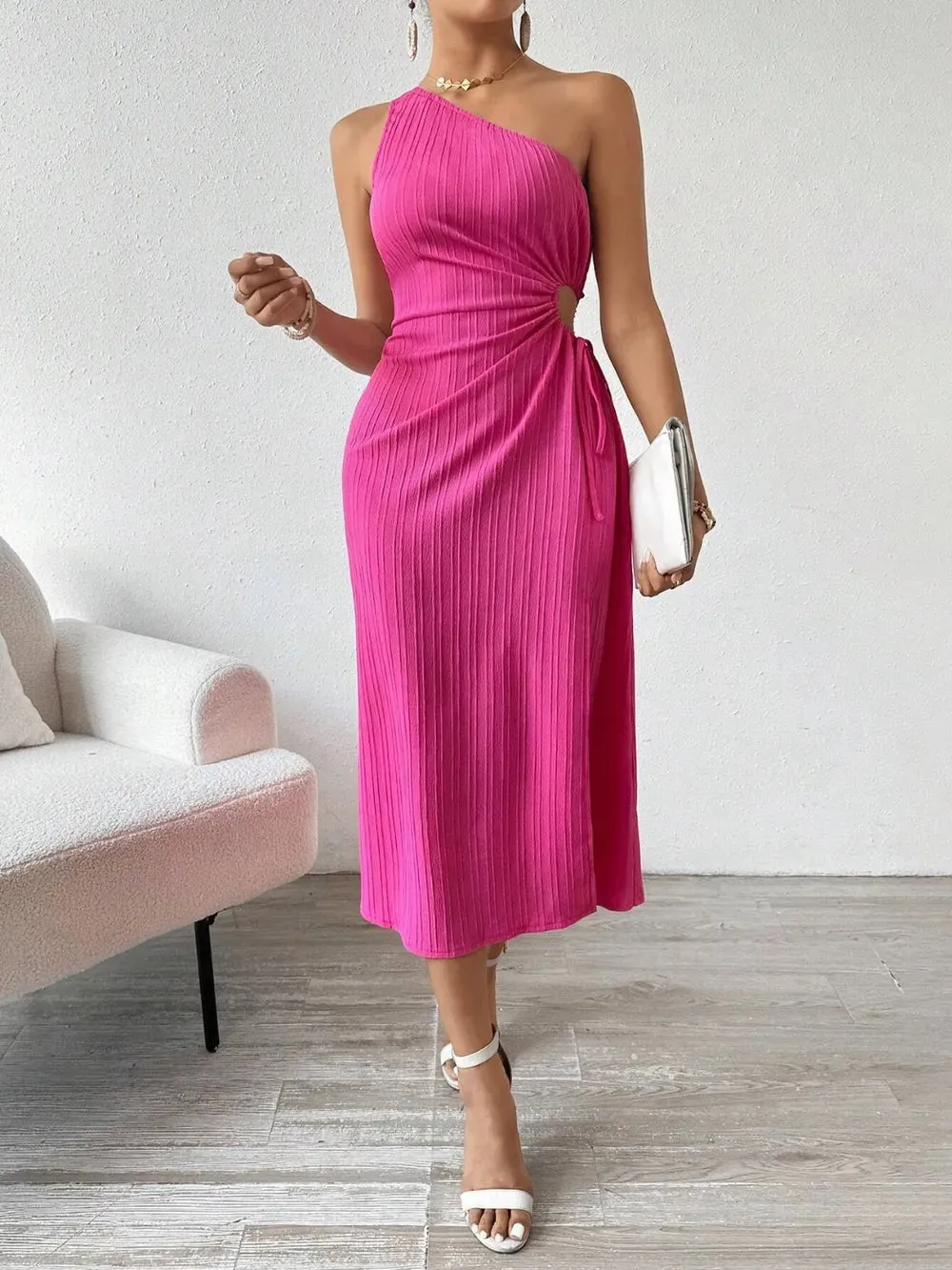 Side Slit Cutout Single Shoulder Dress sold by Gigi Laurent product image thumbnail 5
