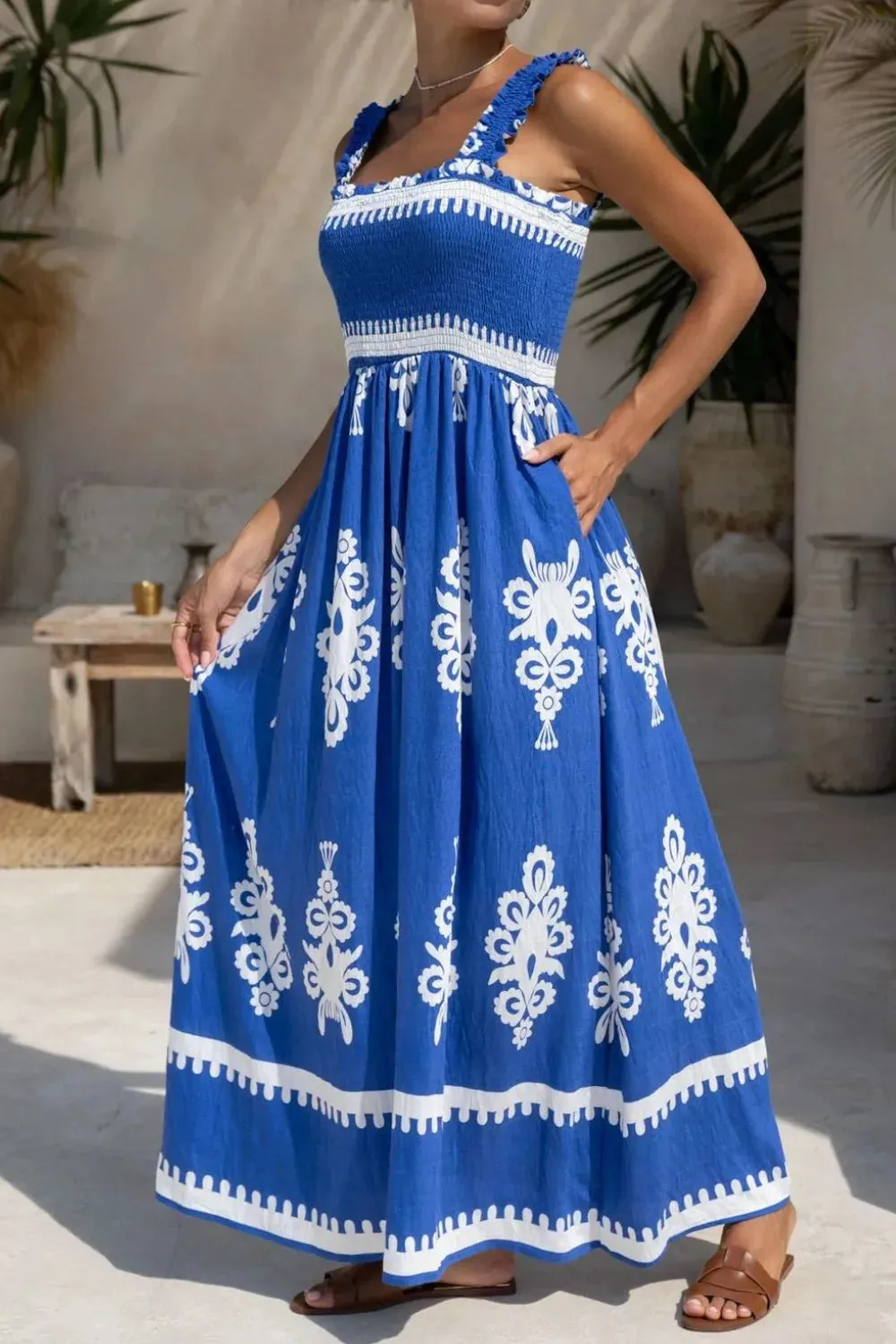 Printed Square Neck Cami Dress sold by Gigi Laurent product image thumbnail 5