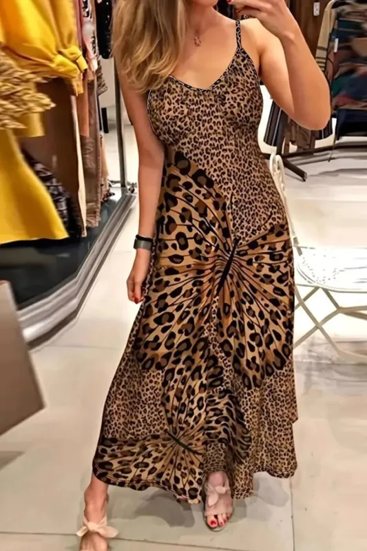 Butterfly Leopard Maxi Cami Dress sold by Gigi Laurent