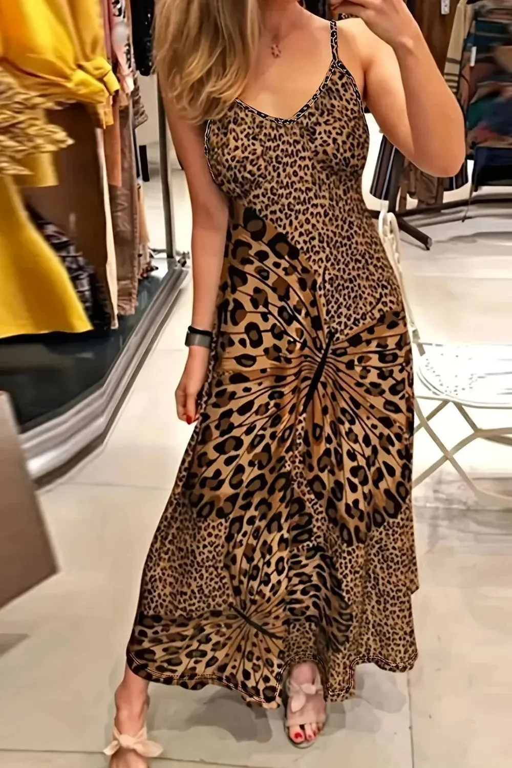 Butterfly Leopard Maxi Cami Dress sold by Gigi Laurent product image thumbnail 3
