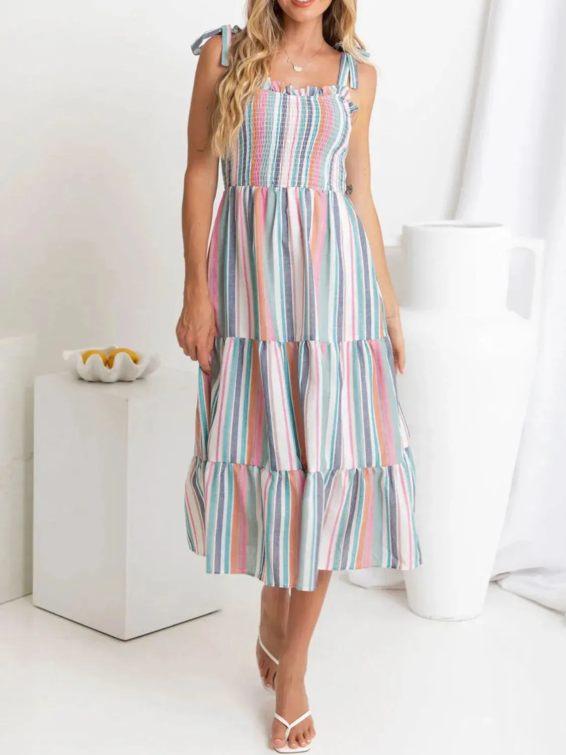 Contrast Striped Square Neck Cami Dress sold by Gigi Laurent product image thumbnail 3