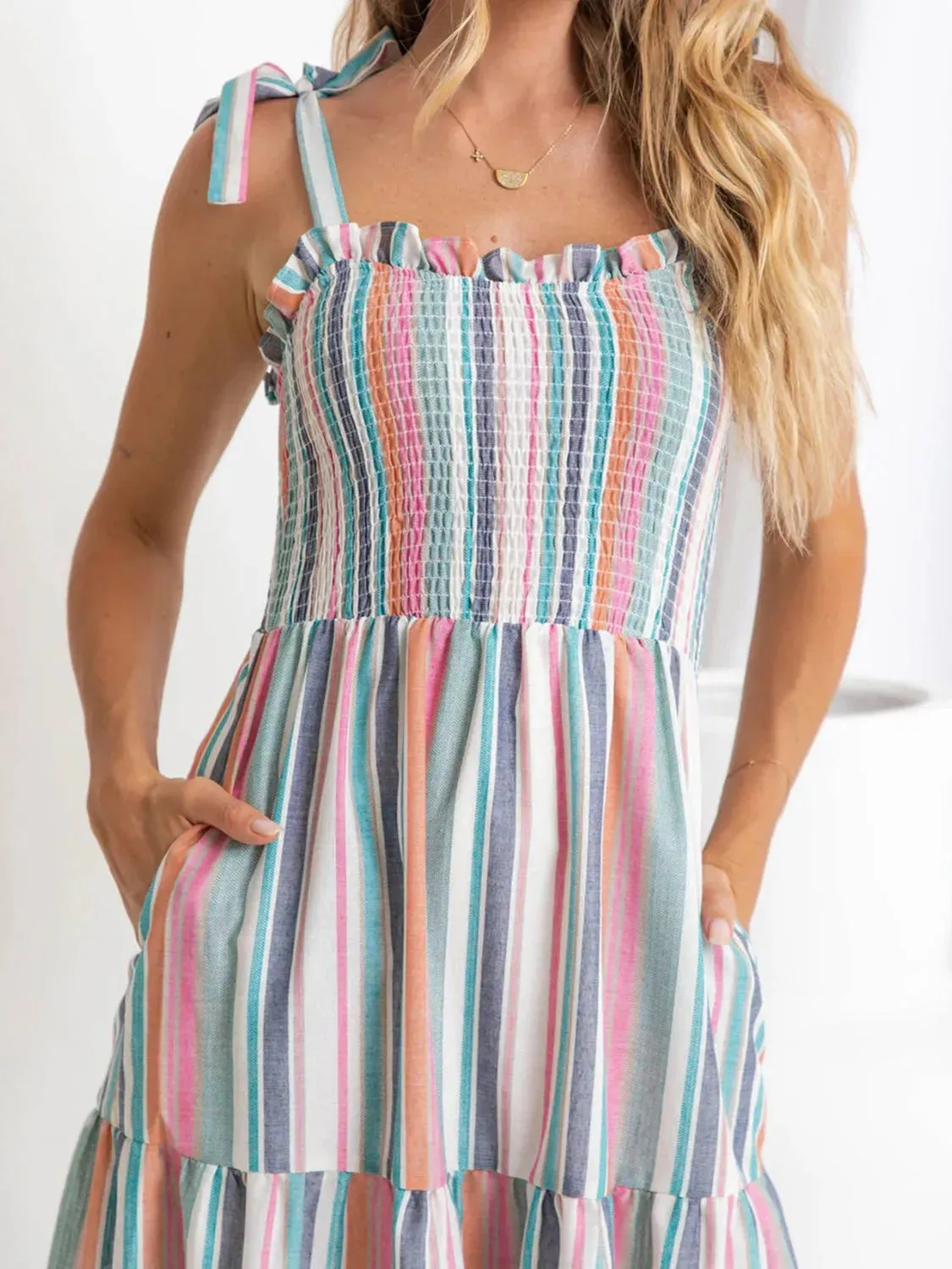 Contrast Striped Square Neck Cami Dress sold by Gigi Laurent product image thumbnail 2