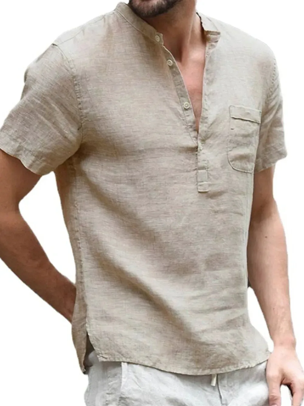 Men's Full Size Half Button Short Sleeve Polo Plus Size sold by Gigi Laurent product image thumbnail 3