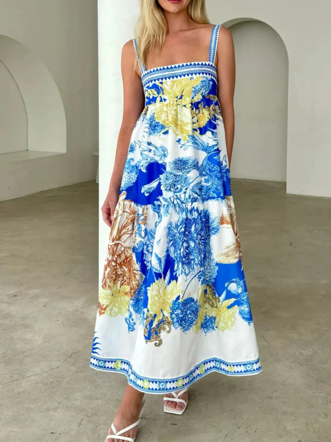 Pocketed Printed Sleeveless Cami Dress sold by Gigi Laurent