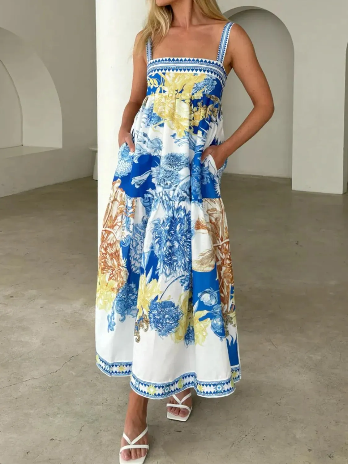 Pocketed Printed Sleeveless Cami Dress sold by Gigi Laurent product image thumbnail 5