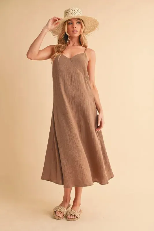 Aemi+Co Side Button Midi Cami Dress sold by Gigi Laurent product image thumbnail 2
