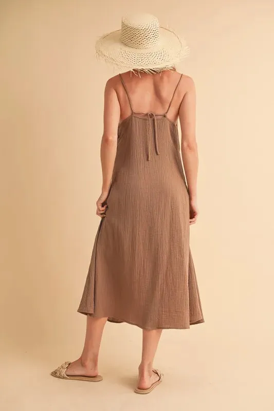 Aemi+Co Side Button Midi Cami Dress sold by Gigi Laurent product image thumbnail 5