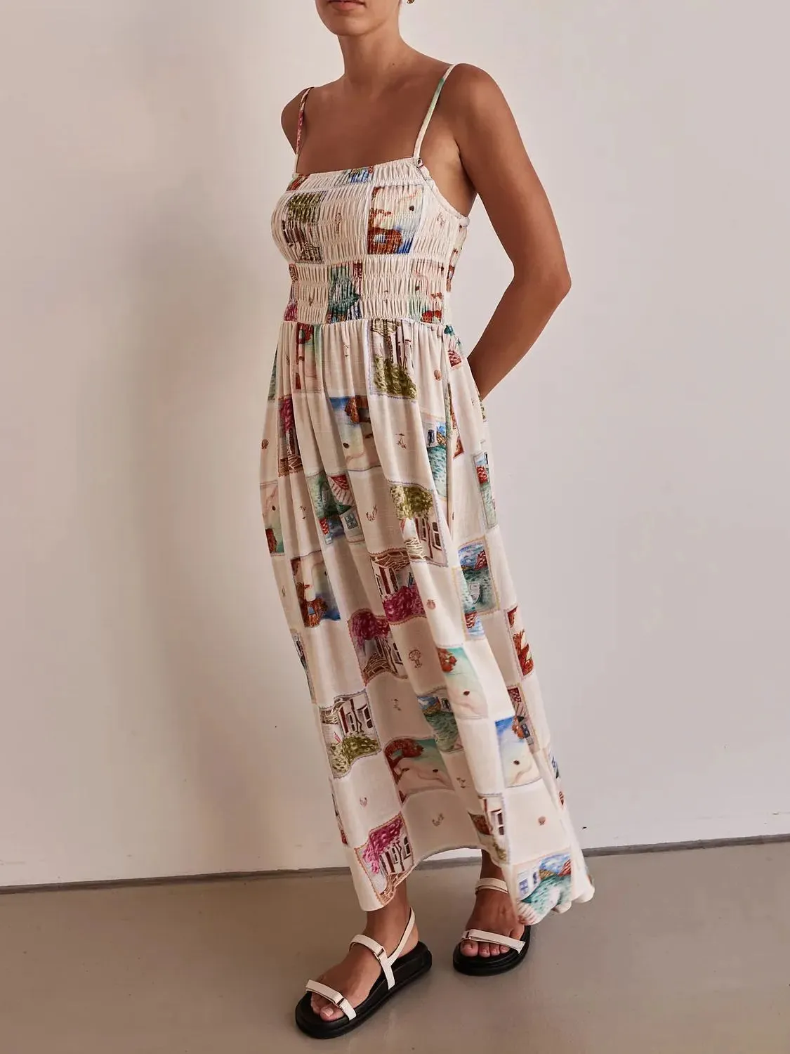 Smocked Square Neck Cami Dress sold by Gigi Laurent product image thumbnail 5