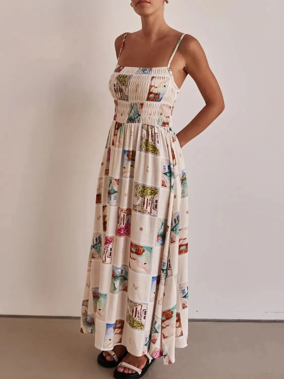 Smocked Square Neck Cami Dress sold by Gigi Laurent product image thumbnail 3