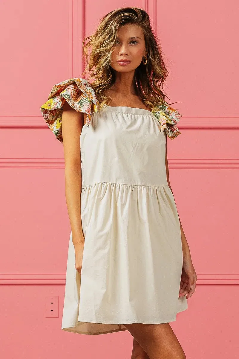 BiBi Flower Embroidered Floral Print Sleeve Dress sold by Gigi Laurent product image thumbnail 3