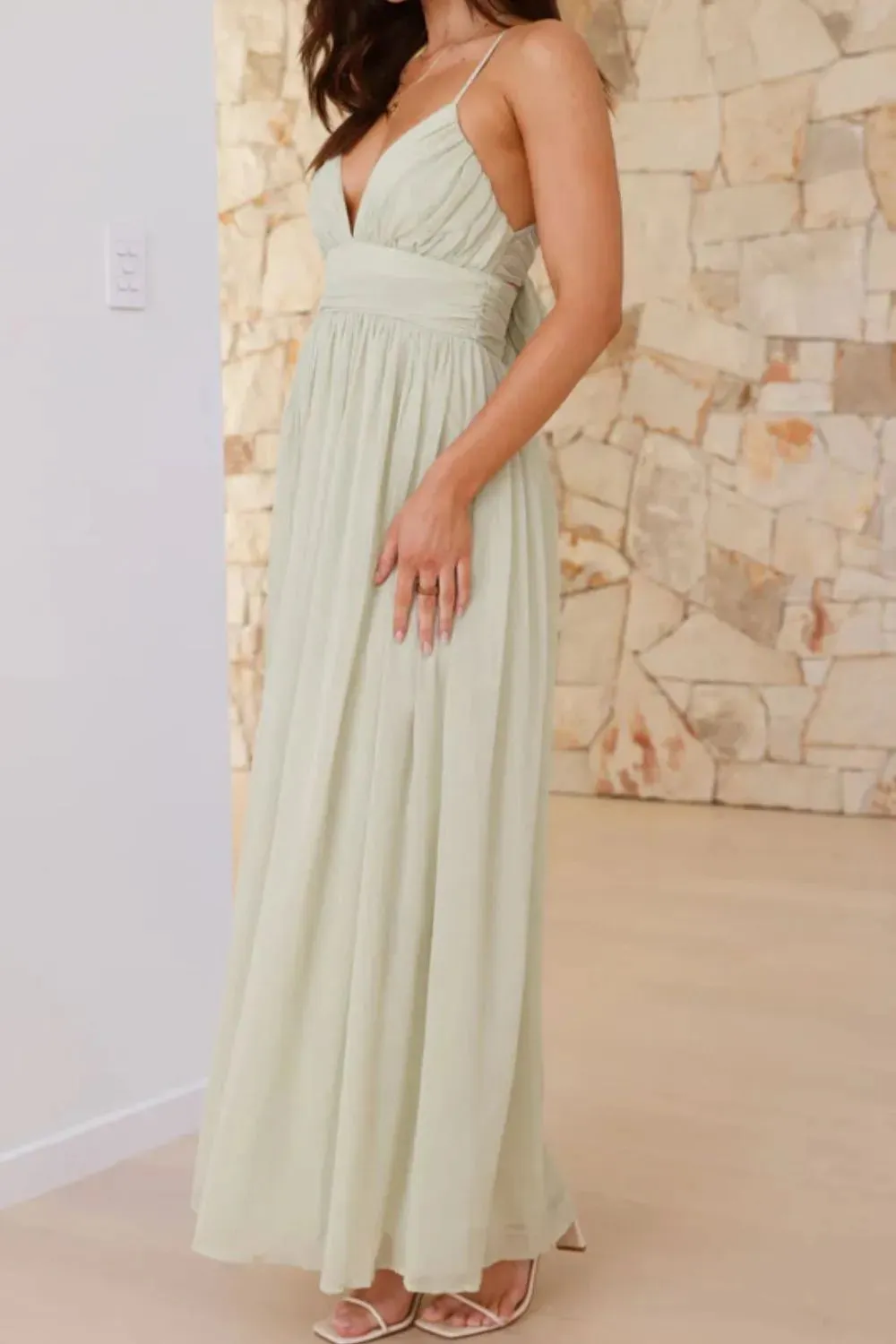 Ruched V-Neck Cami Dress sold by Gigi Laurent product image thumbnail 2