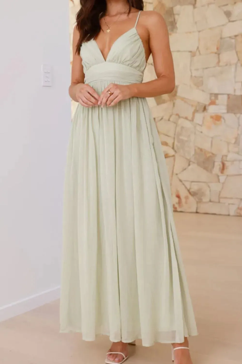 Ruched V-Neck Cami Dress sold by Gigi Laurent product image thumbnail 5