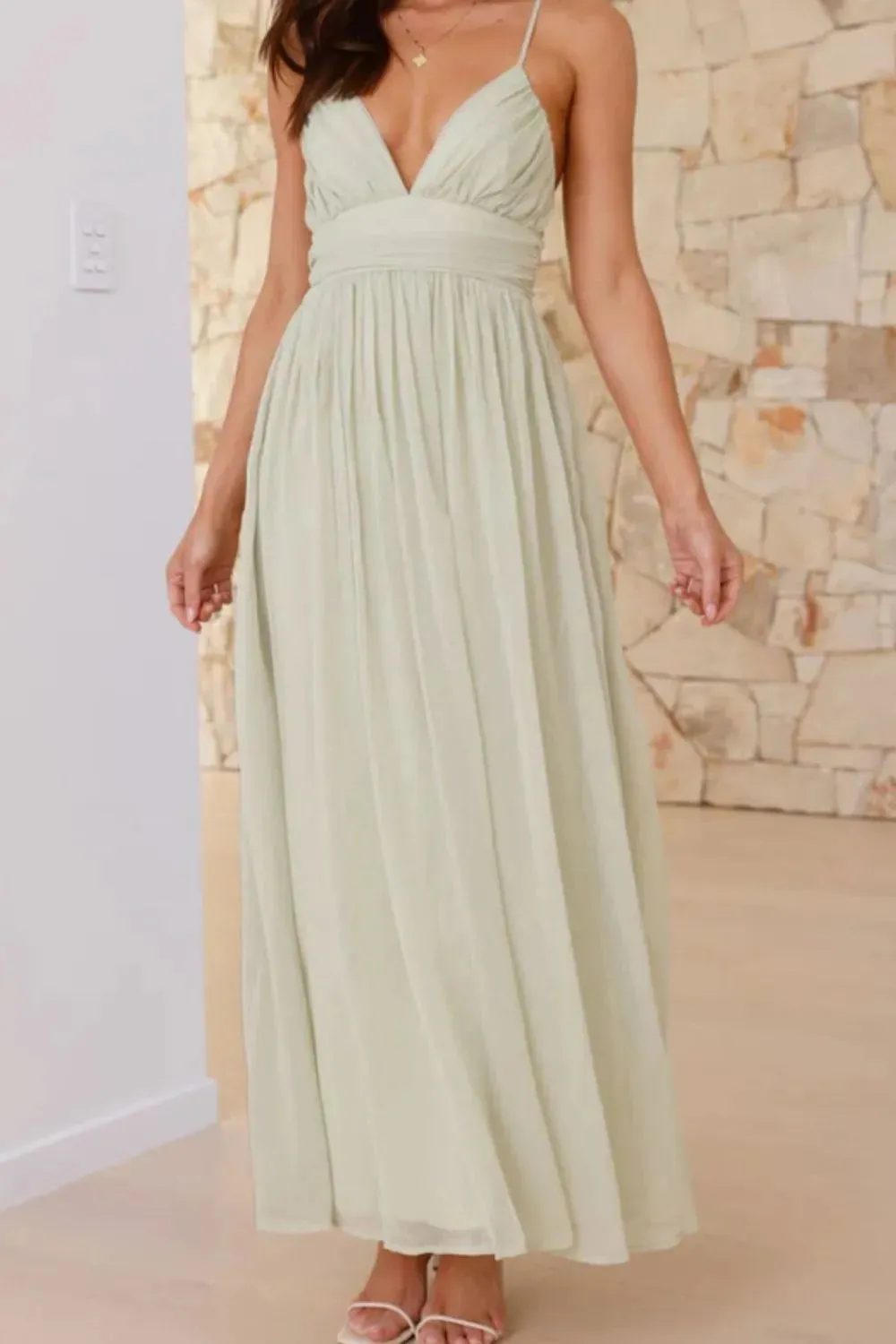 Ruched V-Neck Cami Dress sold by Gigi Laurent