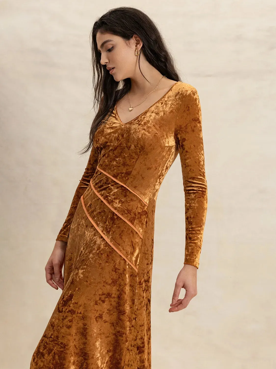 V-Neck Long Sleeve Midi Dress sold by Gigi Laurent product image thumbnail 2