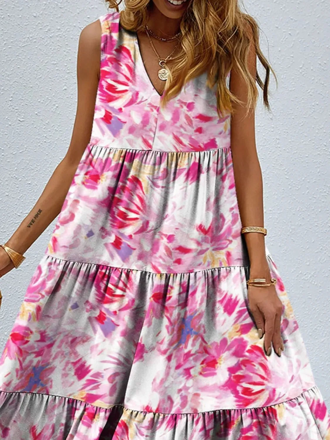 Floral Tiered Maxi Tank Dress sold by Gigi Laurent product image thumbnail 3