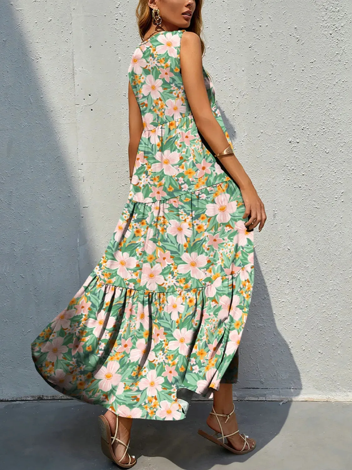 Floral Tiered Maxi Tank Dress sold by Gigi Laurent product image thumbnail 5