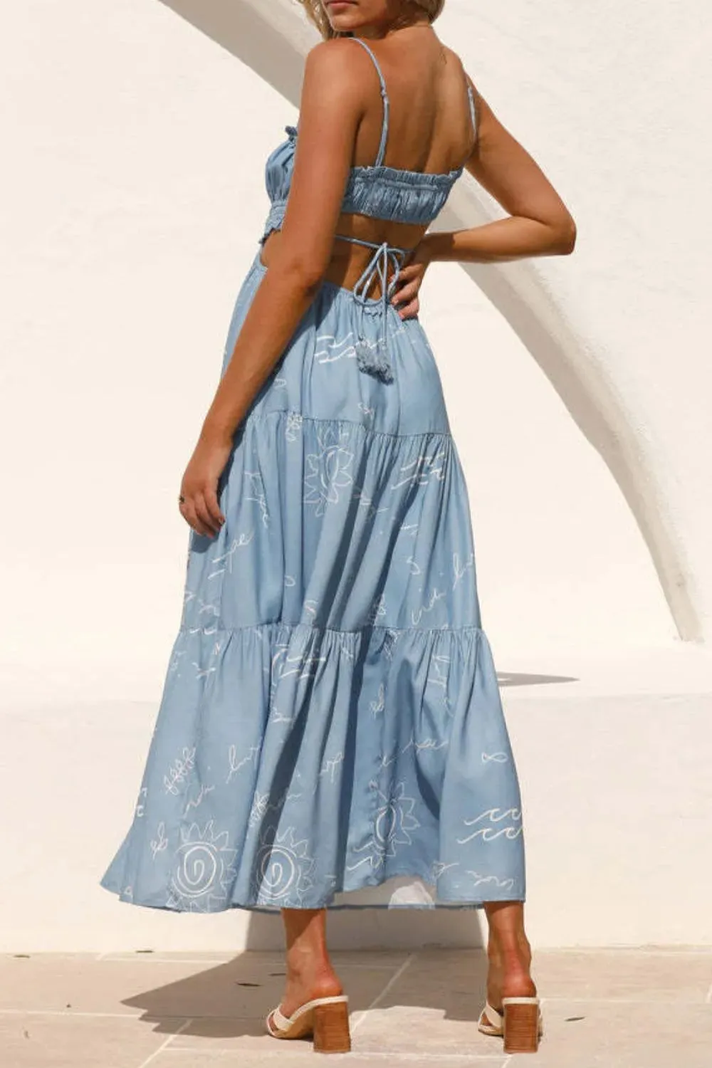 Cutout Printed Sleeveless Midi Cami Dress sold by Gigi Laurent product image thumbnail 3