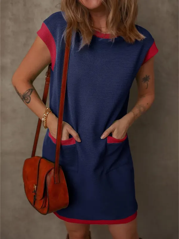 Round Neck Cap Sleeve Mini Dress sold by Gigi Laurent