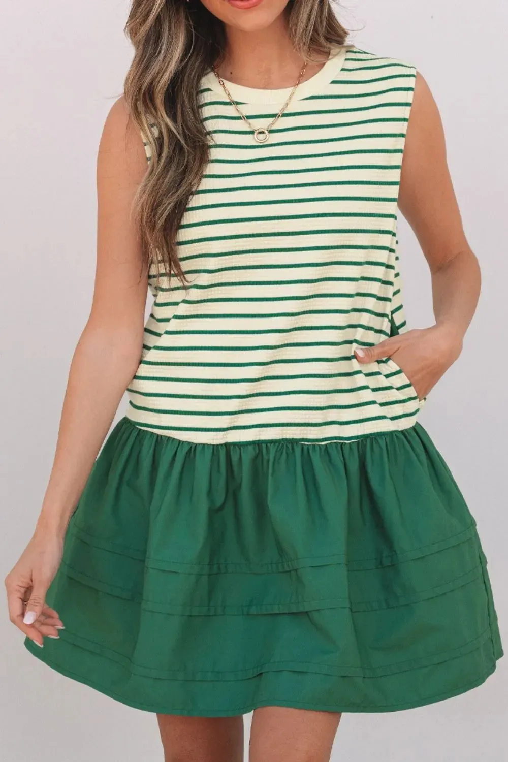 Stripe Woven Sleeveless Mini Dress sold by Gigi Laurent product image thumbnail 5