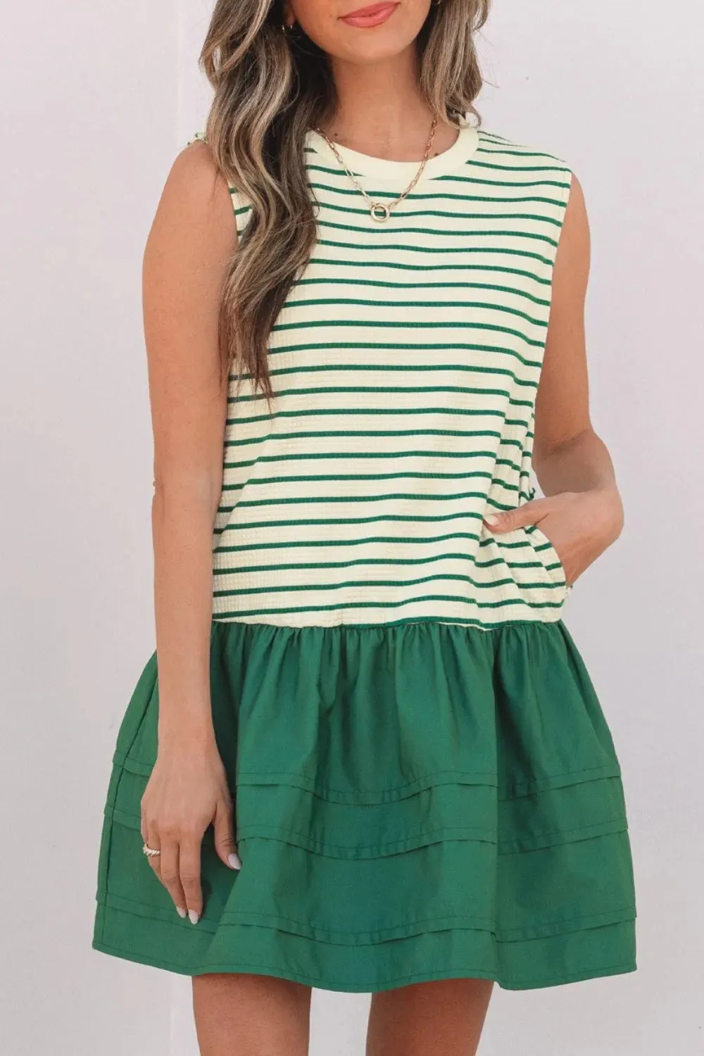 Stripe Woven Sleeveless Mini Dress sold by Gigi Laurent product image thumbnail 3