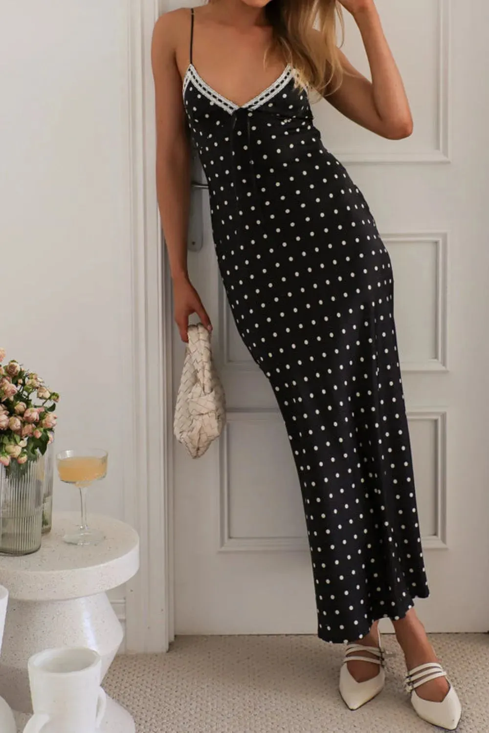 Polka Dot Square Neck Midi Cami Dress sold by Gigi Laurent product image thumbnail 2