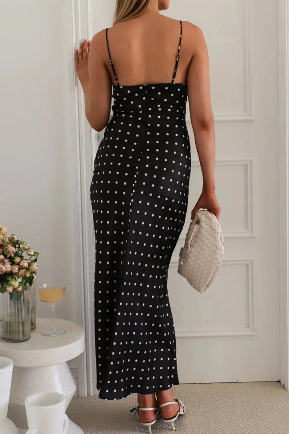 Polka Dot Square Neck Midi Cami Dress sold by Gigi Laurent product image thumbnail 4