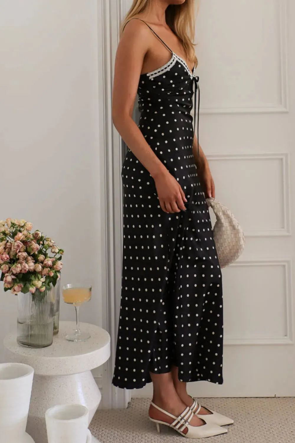 Polka Dot Square Neck Midi Cami Dress sold by Gigi Laurent product image thumbnail 3