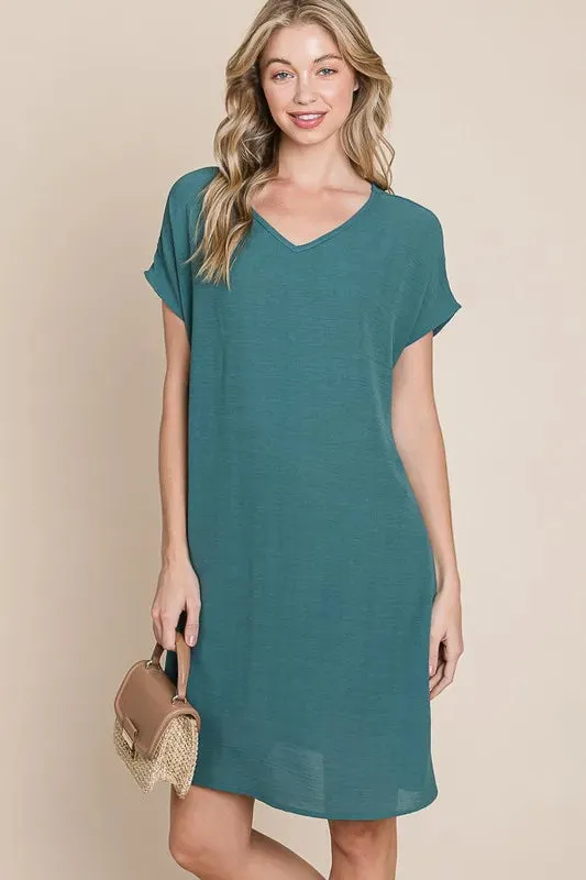 BOMBOM V-Neck Short Sleeve Dress with Pockets sold by Gigi Laurent product image thumbnail 2