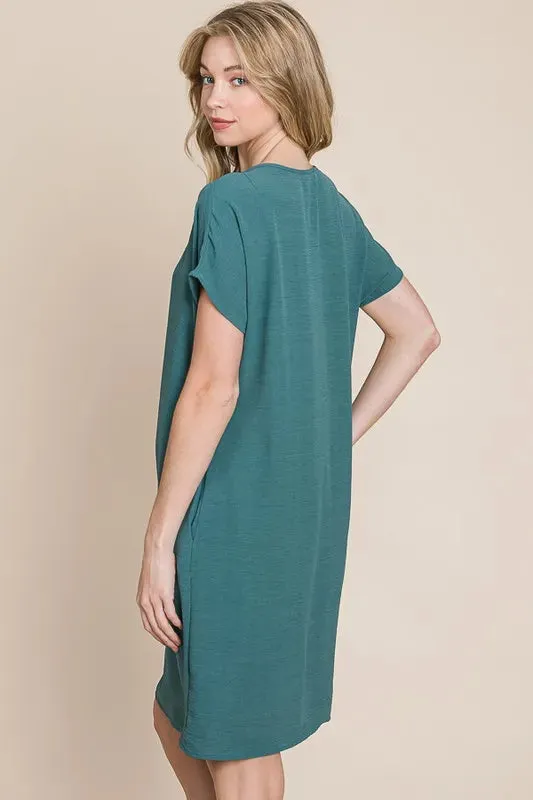 BOMBOM V-Neck Short Sleeve Dress with Pockets sold by Gigi Laurent product image thumbnail 4