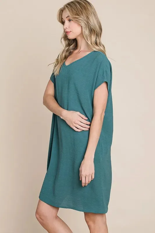 BOMBOM V-Neck Short Sleeve Dress with Pockets sold by Gigi Laurent product image thumbnail 3