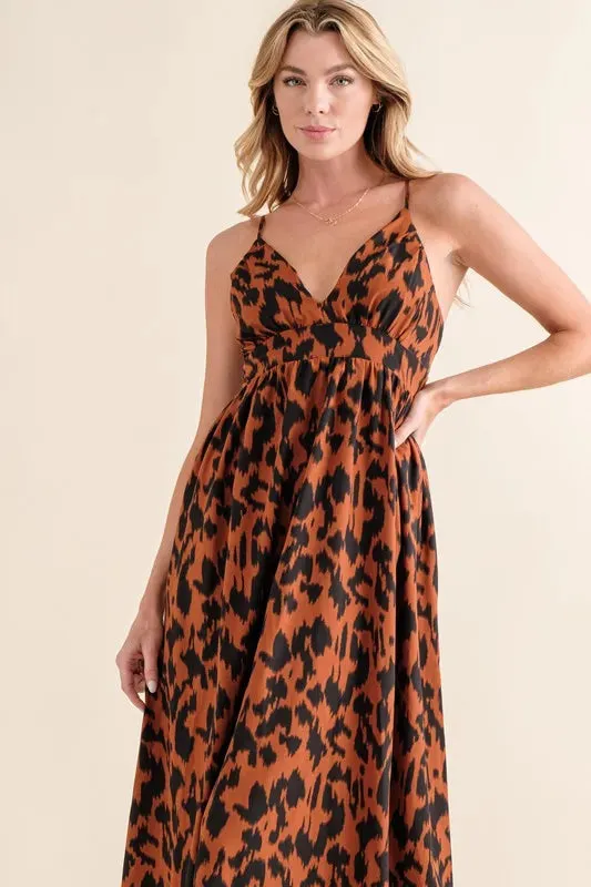 And The Why Leopard Print Plunge Maxi Dress sold by Gigi Laurent product image thumbnail 4