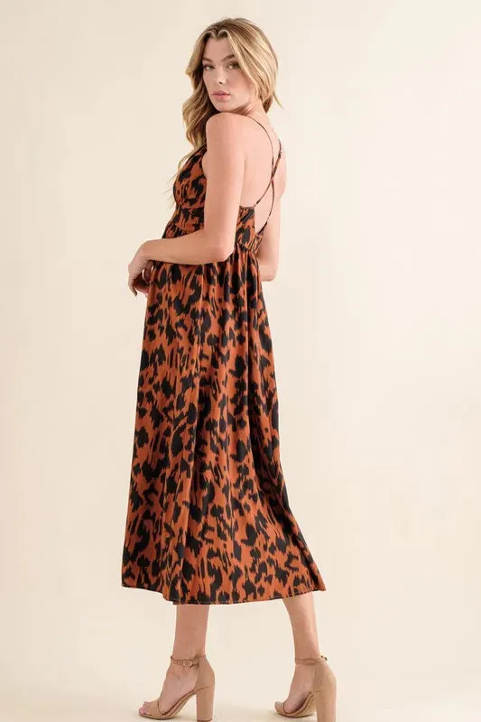 And The Why Leopard Print Plunge Maxi Dress sold by Gigi Laurent product image thumbnail 3